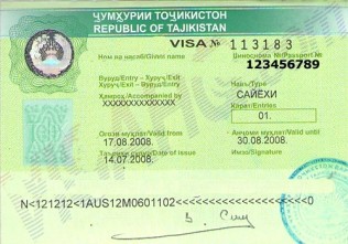 Vizos į Tadžikistaną pavyzdys